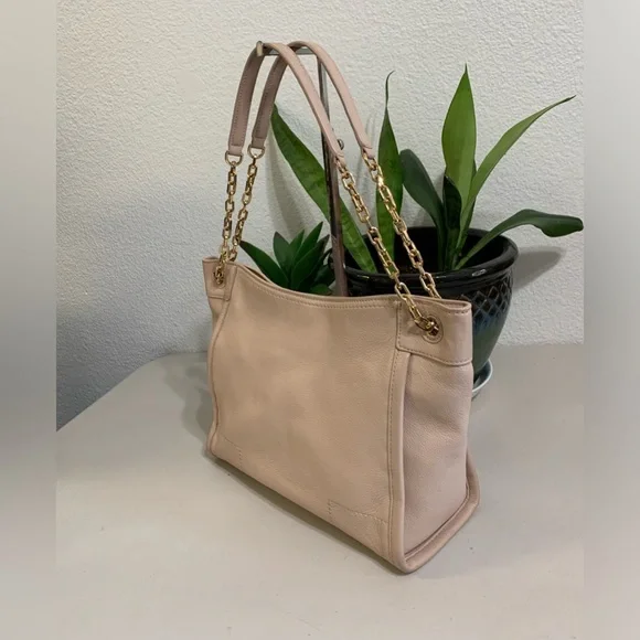 Tory Burch Blush Leather Chain-Handle Shoulder Tote - Picture 4 of 15